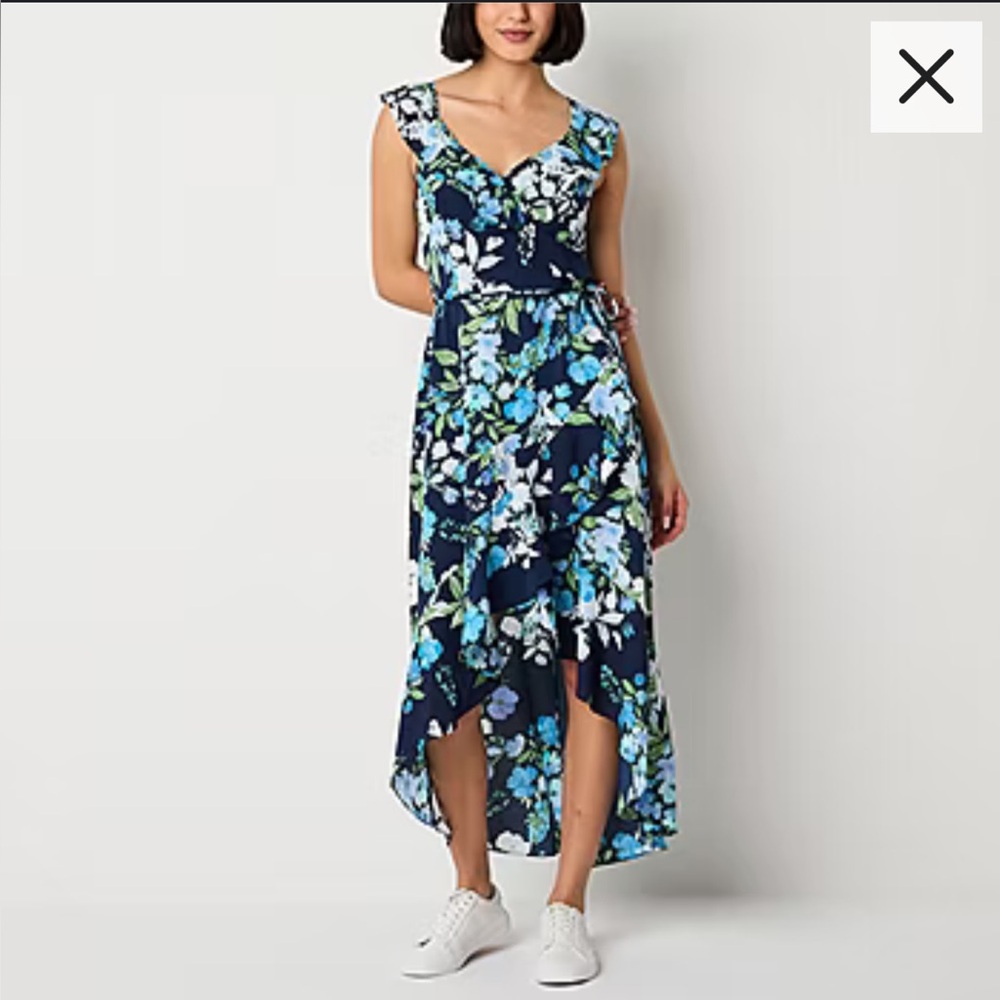 Floral High-Low Fit + Flare Dress size XS
